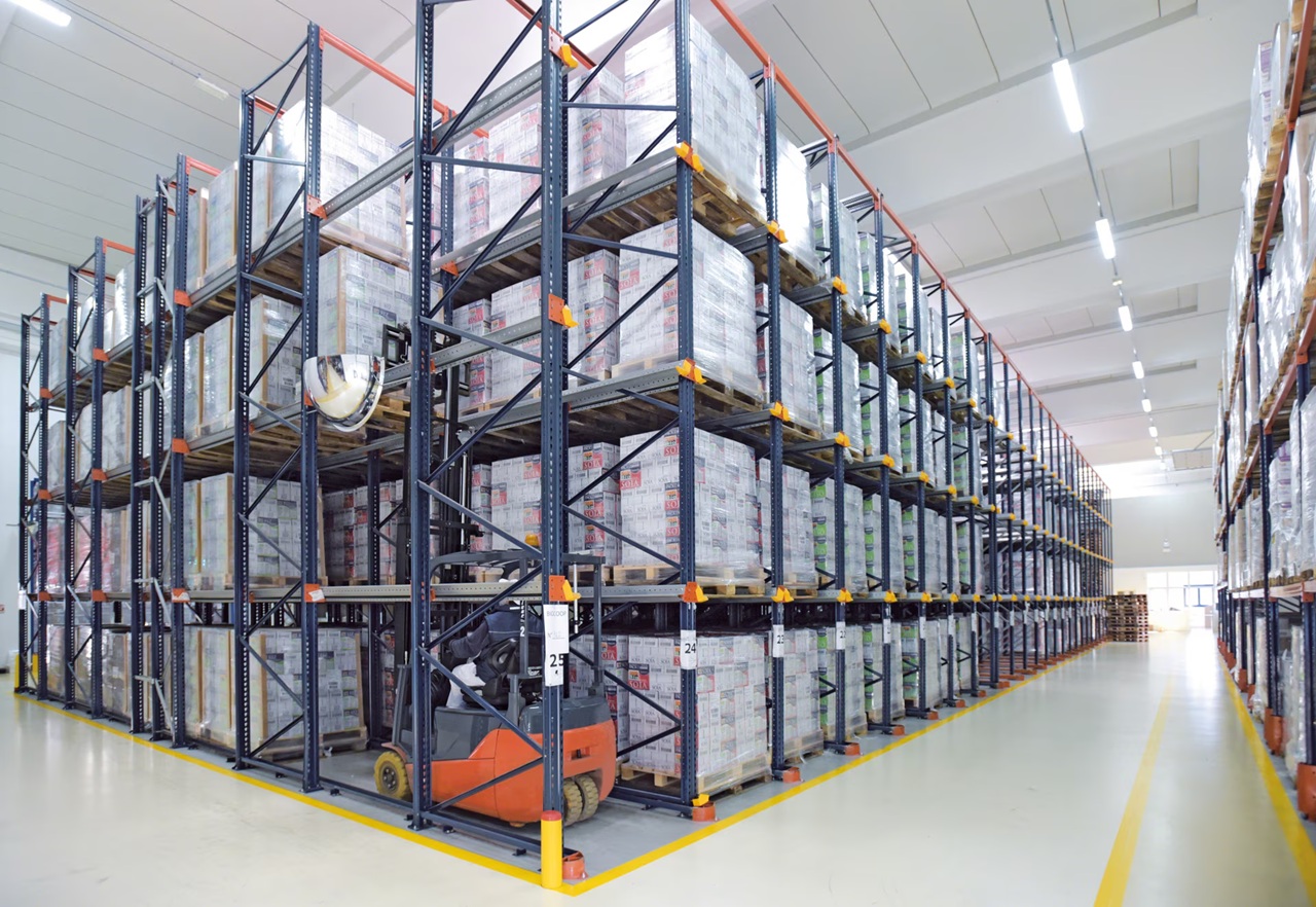 Drive-In Rack loaded with pallets in a warehouse